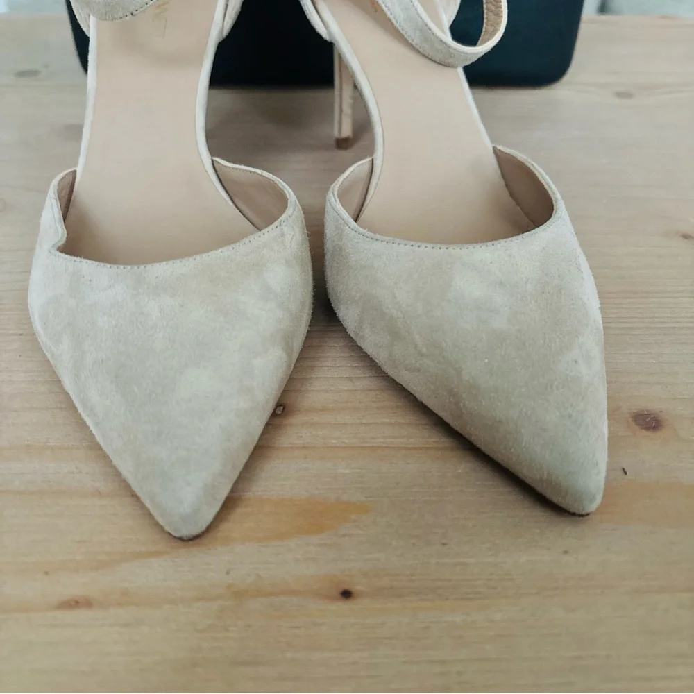LK Bennett Women’s Cream Suede Heels Stilettos‎ Size 42 or US 11.5 Monet Ankle